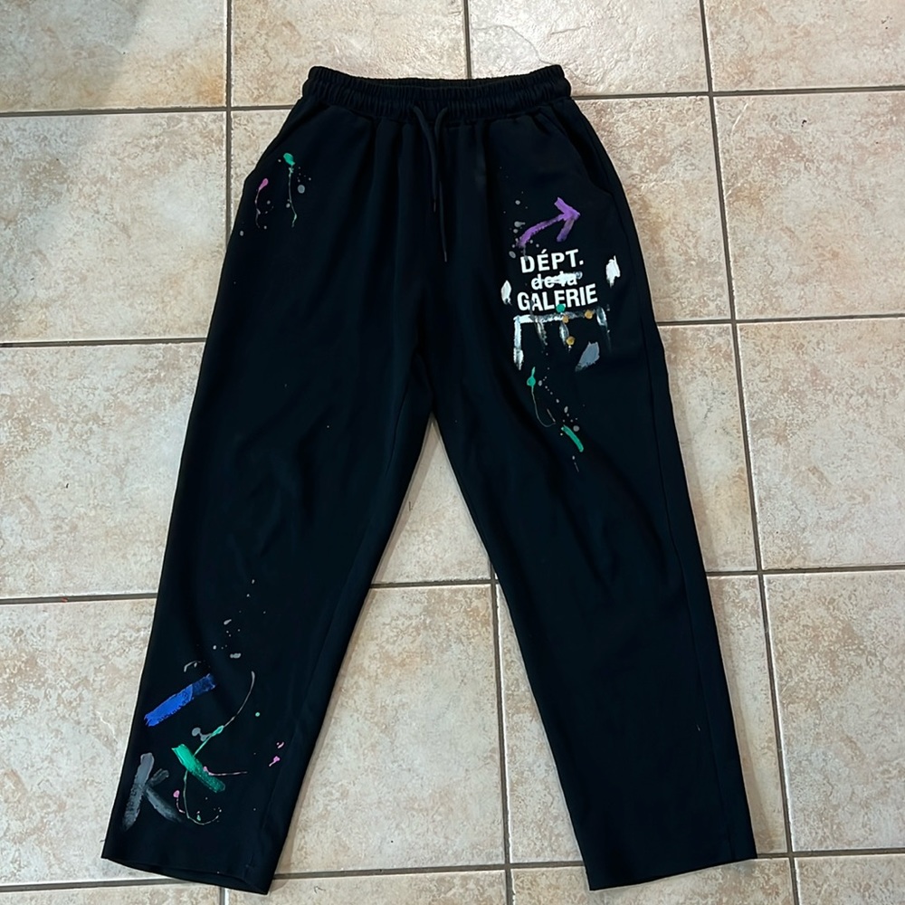 Gallery Dept Painted Sweatpants‎ Drawstring Black, Sz Large